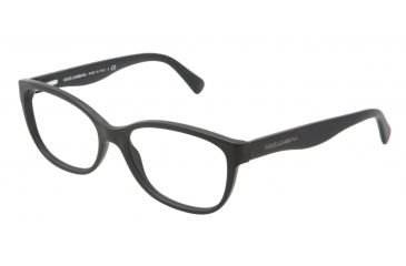 Image of Dolce&amp;Gabbana MATT SILK DG3136 Single Vision Prescription Eyeglasses 1934-5516 - Matte Black Frame