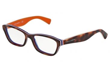 Image of Dolce&amp;Gabbana MULTICOLOR DG3175 Eyeglass Frames 2765-54 - Havana/multilayer/orange Frame