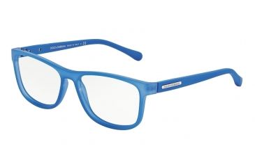 Image of Dolce&amp;Gabbana OVER-MOLDED RUBBER DG5003 Eyeglass Frames 2784-54 - Azure Demi Transparent Frame