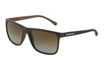 Image of Dolce&amp;Gabbana OVER-MOLDED RUBEBR DG6086 Single Vision Prescription Sunglasses DG6086-2652T5-56 - Lens Diameter 56 mm, Frame Color Brown Rubber