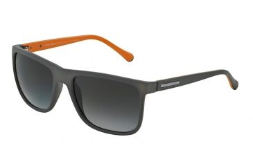 Image of Dolce&amp;Gabbana OVER-MOLDED RUBEBR DG6086 Single Vision Prescription Sunglasses DG6086-2809T3-56 - Lens Diameter 56 mm, Frame Color Grey Rubber