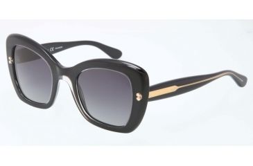 Image of Dolce&amp;Gabbana PEARL DG4205 Sunglasses 2771T3-49 - Top Crystal On Pearl Black Frame, Polar Grey Gradient Lenses