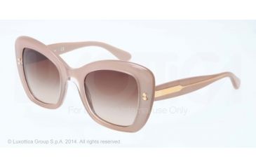 Image of Dolce&amp;Gabbana PEARL DG4205 Sunglasses 277313-49 - Top Crystal On Pearl Sand Frame, Brown Gradient Lenses
