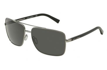 Image of Dolce&amp;Gabbana RUBBER EVOLUTION DG2142 Sunglasses 04/87-62 - Gunmetal Frame, Gray Lenses