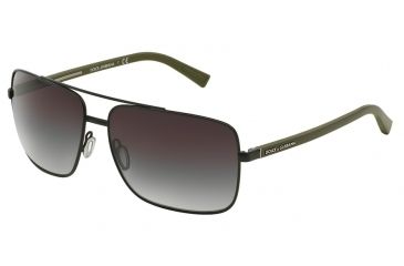Image of Dolce&amp;Gabbana RUBBER EVOLUTION DG2142 Sunglasses 11068G-62 - Matte Black Frame, Grey Gradient Lenses