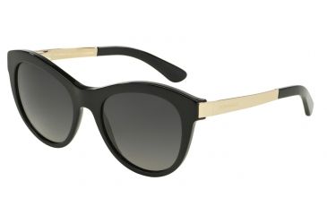 Image of Dolce&amp;Gabbana SICILIAN TASTE DG4243 Sunglasses 501/T3-53 - Black Frame, Polar Grey Gradient Lenses