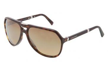 Image of Dolce&amp;Gabbana SMALL SICILIAN HINGE DG4196 Sunglasses 502/M2-61 - Havana Frame, Polar Brown Gradient Lenses