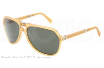 Image of Dolce&amp;Gabbana SMALL SICILIAN HINGE DG4196 Sunglasses 652/R5-61 - Honey Frame, Crystal MG Gray Lenses