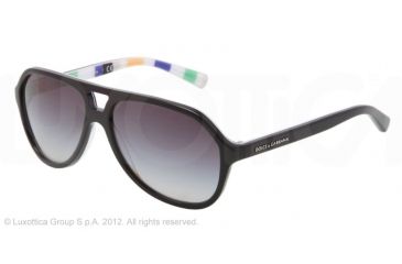 Image of Dolce&Gabbana STRIPES DG4201 Single Vision Prescription Sunglasses DG4201-27178G-52 - Lens Diameter 52 mm, Lens Diameter 52 mm, Frame Color Top Black On Stripes