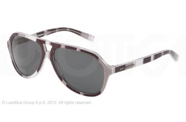 Image of Dolce&Gabbana STRIPES DG4201 Single Vision Prescription Sunglasses DG4201-272487-52 - Lens Diameter 52 mm, Lens Diameter 52 mm, Frame Color Stripes Black/Gray/White