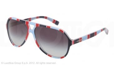 Image of Dolce&amp;Gabbana STRIPES SPECIAL PROJECT DG4182P Single Vision Prescription Sunglasses DG4182P-27198G-60 - Lens Diameter 60 mm, Lens Diameter 60 mm, Frame Color Stripes Azure/red/blue