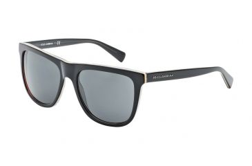 Image of Dolce&amp;Gabbana URBAN DG4229 Sunglasses 187187-55 - Top Black On Grey Frame, Grey Lenses