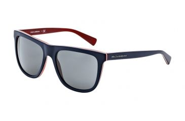 Image of Dolce&amp;Gabbana URBAN DG4229 Sunglasses 187287-55 - Top Blue On Matte Red Frame, Grey Lenses