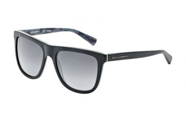 Image of Dolce&amp;Gabbana URBAN DG4229 Sunglasses 2803T3-55 - Top Black/matte Mimetic Frame, Polar Grey Gradient Lenses