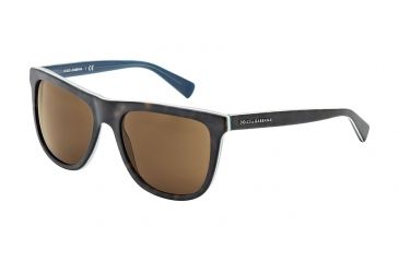Image of Dolce&amp;Gabbana URBAN DG4229 Sunglasses 286773-55 - Top Havana On Mt Petroleum Frame, Brown Lenses