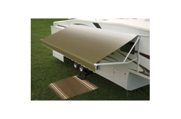 Image of DOMETIC 188.691 9100 Power Patio Awning With Polar White Weathershield, Sandstone Linen Fade, 10ft, 915NS10.000B