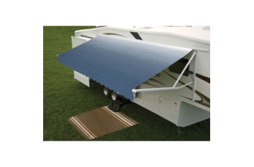 Image of DOMETIC 188.701 9100 Power Patio Awning With Polar White Weathershield, Azure Linen Fade, 10ft, 915NT10.000B