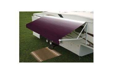 Image of DOMETIC 188.721 9100 Power Patio Awning With Polar White Weathershield, Maroon Linen Fade, 10ft, 915NV10.000B