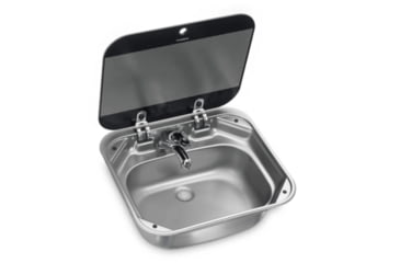 Image of Dometic Dometic VA8000 Series Square Sink with 1-Hole Faucet &amp; Glass Cover, 9102303252