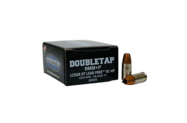 Image of Double Tap Ammunition Double Tap DT Lead Free Handgun Ammunition 9mm+P 124gr SCHP1250 fps 20/cts, 9MM124X
