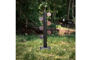 Image of Double Tap Industries .22LR Rimfire Dueling Tree Reactive Steel Target w/Ground Base, Raw/Black, RT-DT-RIM