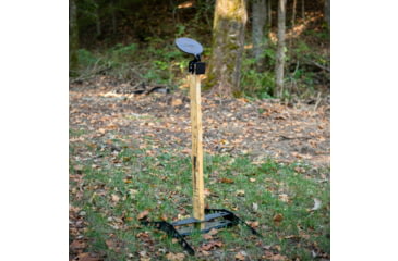 Image of Double Tap Industries 3/8in AR500 8in Target w/2x4 Armored Knockdown Hanger, Raw/Black, TS-2x4-KD