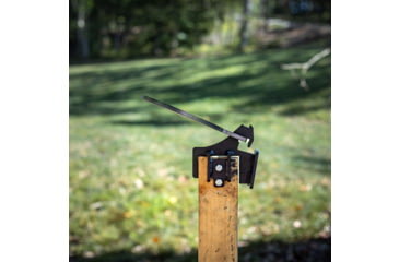 Image of Double Tap Industries 3/8in AR500 8in Target w/2x4 Armored Knockdown Hanger, Raw/Black, TS-2x4-KD