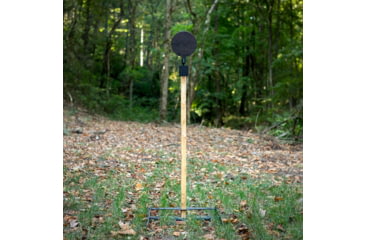 Image of Double Tap Industries 3/8in AR500 8in Target w/2x4 Armored Knockdown Hanger, Raw/Black, TS-2x4-KD