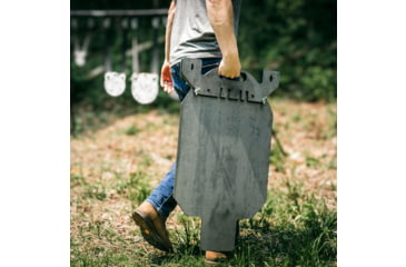 Image of Double Tap Industries 3/8in AR500 Silhouette Target w/Modular Base, Raw, 12in x 20in, TS-MS-66