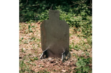 Image of Double Tap Industries 3/8in AR500 Silhouette Target w/Modular Base, Raw, 12in x 20in, TS-MS-66