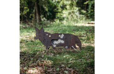 Image of Double Tap Industries AR500 Coyote Target w/Reactive Vital, Raw, Large, RT-GT-COY-001