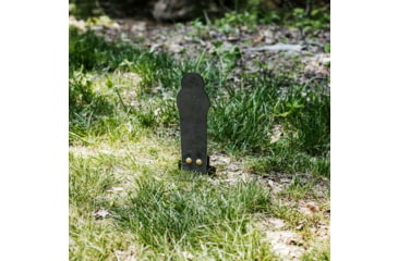 Image of Double Tap Industries AR500 Rimfire Ground Stake Popper Target, Raw/Black, 12in, PT-GS-12-RIM