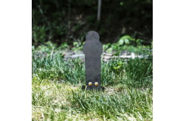 Image of Double Tap Industries AR500 Rimfire Ground Stake Popper Target, Raw/Black, 12in, PT-GS-12-RIM