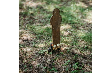 Image of Double Tap Industries AR500 Target w/Ground Stake, Raw/Black, 12in, PT-GS-12