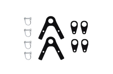 Image of Double Tap Industries Conduit DIY Target Stand Bracket Kit for Steel Targets, Conduit Brackets &amp; Quick Pins w/Chain/Strap Hanging Brackets, Black, TS-CK-S