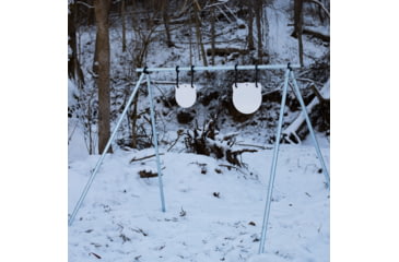 Image of Double Tap Industries Conduit DIY Target Stand Bracket Kit for Steel Targets, Conduit Brackets &amp; Quick Pins w/J Hook Hanging Brackets, Black, TS-CK-GH