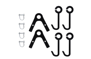 Image of Double Tap Industries Conduit DIY Target Stand Bracket Kit for Steel Targets, Conduit Brackets &amp; Quick Pins w/J Hook Hanging Brackets, Black, TS-CK-GH