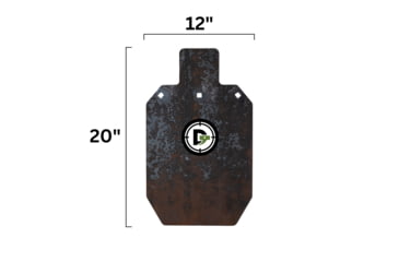 Image of Double Tap Industries Heavy Duty 1/2in AR500 Steel Silhouette Target IPSC, Raw, 12in x 20in, ST66-HD
