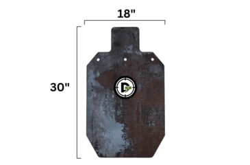 Image of Double Tap Industries Heavy Duty 1/2in AR500 Steel Silhouette Target IPSC, Raw, 18in x 30in, ST100-HD