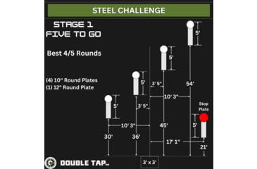 Image of Double Tap Industries Steel Challenge Stage 1 - Five to Go Target, Raw, SC-5TG