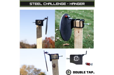 Image of Double Tap Industries Steel Challenge Stage 1 - Five to Go Target w/Hangers, Raw/Black, SC-5TG-H