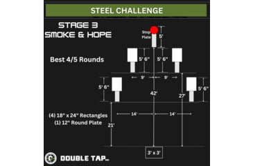 Image of Double Tap Industries Steel Challenge Stage 3 - Smoke/Hope Target, Raw, SC-SMH