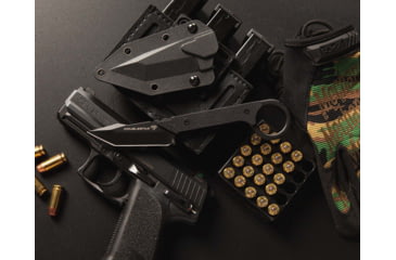 Image of DoubleStar Ahab-X Fixed Knife, 3in, SK5, Black Coarse G10, Black, DSKI101