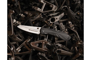 Image of DoubleStar Folding Knife, D2 Tool Steel, 8 inches, Brimstone, Satin Blade Black Handle, DSKI100-BLKSA