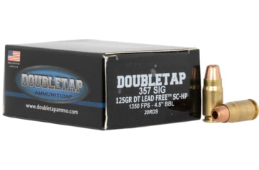 Image of Doubletap Ammunition .357 SIG 125 Grain Hollow Point Pistol Ammo, 20 Rounds, 357S125X
