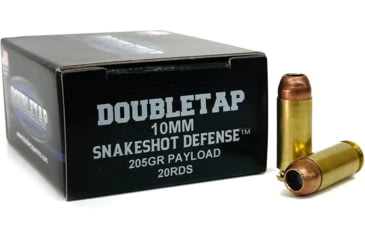 Image of Doubletap Ammunition SnakeShot Defense 10mm Auto 205 Grain JHP Brass Cased Pistol Ammo, 20 Rounds, 10MMSS20