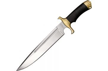 Image of Down Under Knives Toothpick Fixed Blade Knife, 11.25in, Stainless Blade, Black Leather Wrapped Handle DUKTP