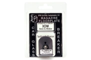 Image of DPM Aluminum Magazine Floorplate - Car Glass Breaker for Springfield XDM 9mm/40SW, Black 1000124