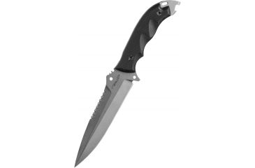 Image of DPx Gear HEFT 6 Razorback Fixed Blade Knife,5.95in Serrated Niolox Steel Blade,Black Handle w/ Kydex Sheath DPX HEFT 6 Razorback