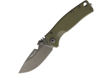 Image of DPx Gear HEST Framelock Urban OD Folding Knife, 2.88 gray titanium coated CPM-154 stainless blade, OD green textured G10 handle with stonewash finish, HSF-060